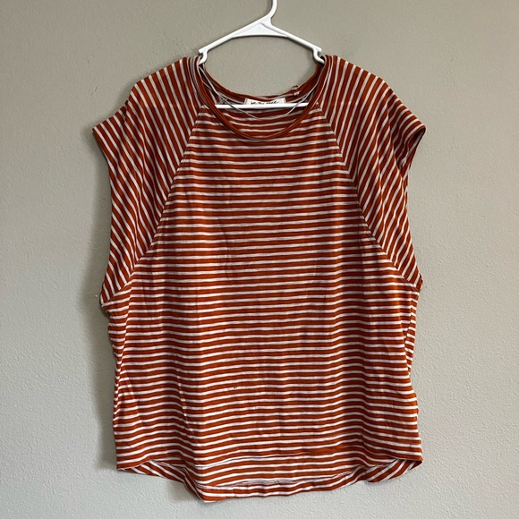 We The Free Tops - Free People WE THE FREE Striped Orange Halo Copper Combo Top lightweight small